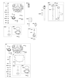 Engine Sump, Oil Pump, Dipstick/Tube Assembly Diagram and Parts List for 44R677-0003-G1 400000 - 699999 Briggs and Stratton Engine